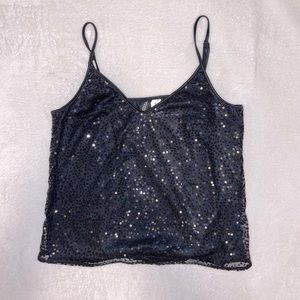 Black Sequins Tank Top